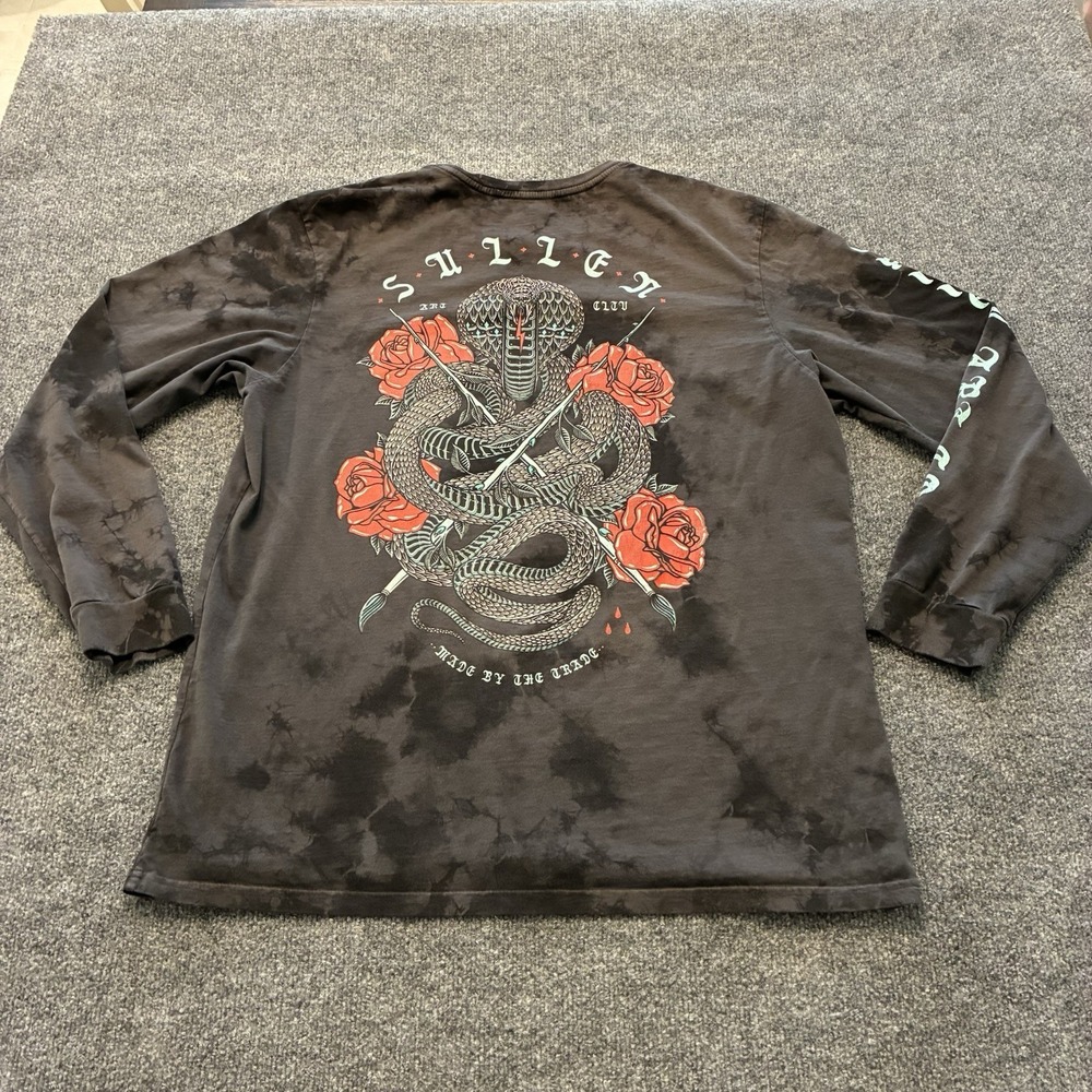 Sullen Art Collective Long Sleeve Tie Dye Cobra Rose Graphic Shirt Mens XL Tall